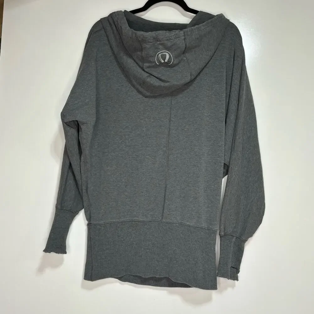 Lululemon Flashback Pullover Slouchy Hooded Sweatshirt Gray 8